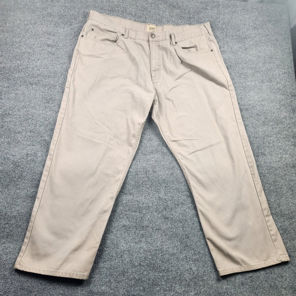 Schmidt Workwear Mens Tan Canvas Pants 46x30 Straight Leg Cotton 19 R247 7P
